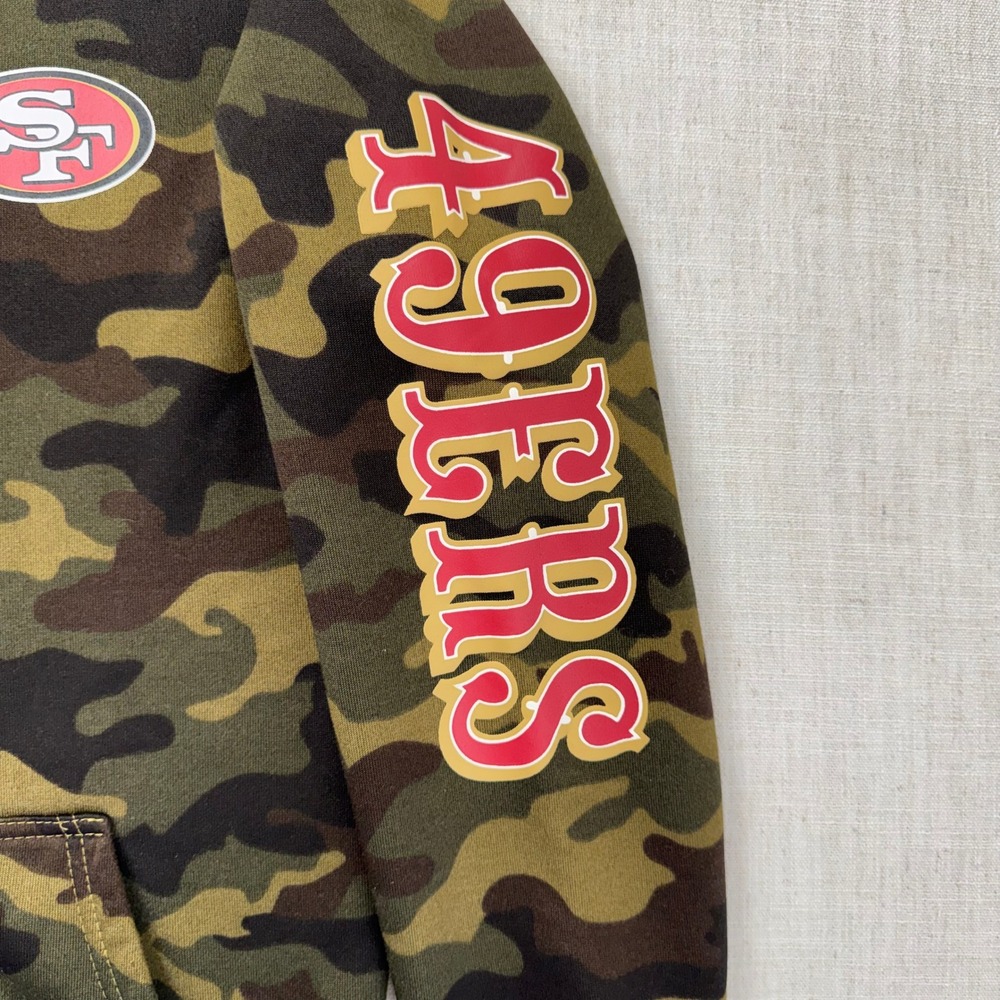 NFL Team Apparel Youths XL 18-20 San Francisco 49ers Camo Hoodie Camouflage - Picture 2 of 9